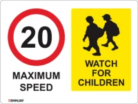 EGL 0654 School Sign – Max Speed 20 – Watch for Children Sign
