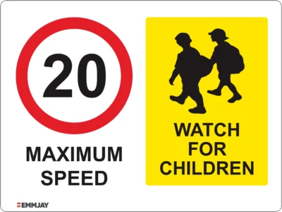 EGL 0654 School Sign – Max Speed 20 – Watch For Children Sign