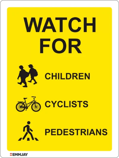 EGL 0676 School Sign – Watch For Children, Cyclists, Pedestrians Sign