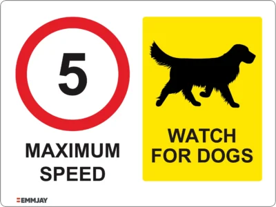 EGL 0680 School Sign – Speed 5 Watch For Dogs Variant 1 Sign