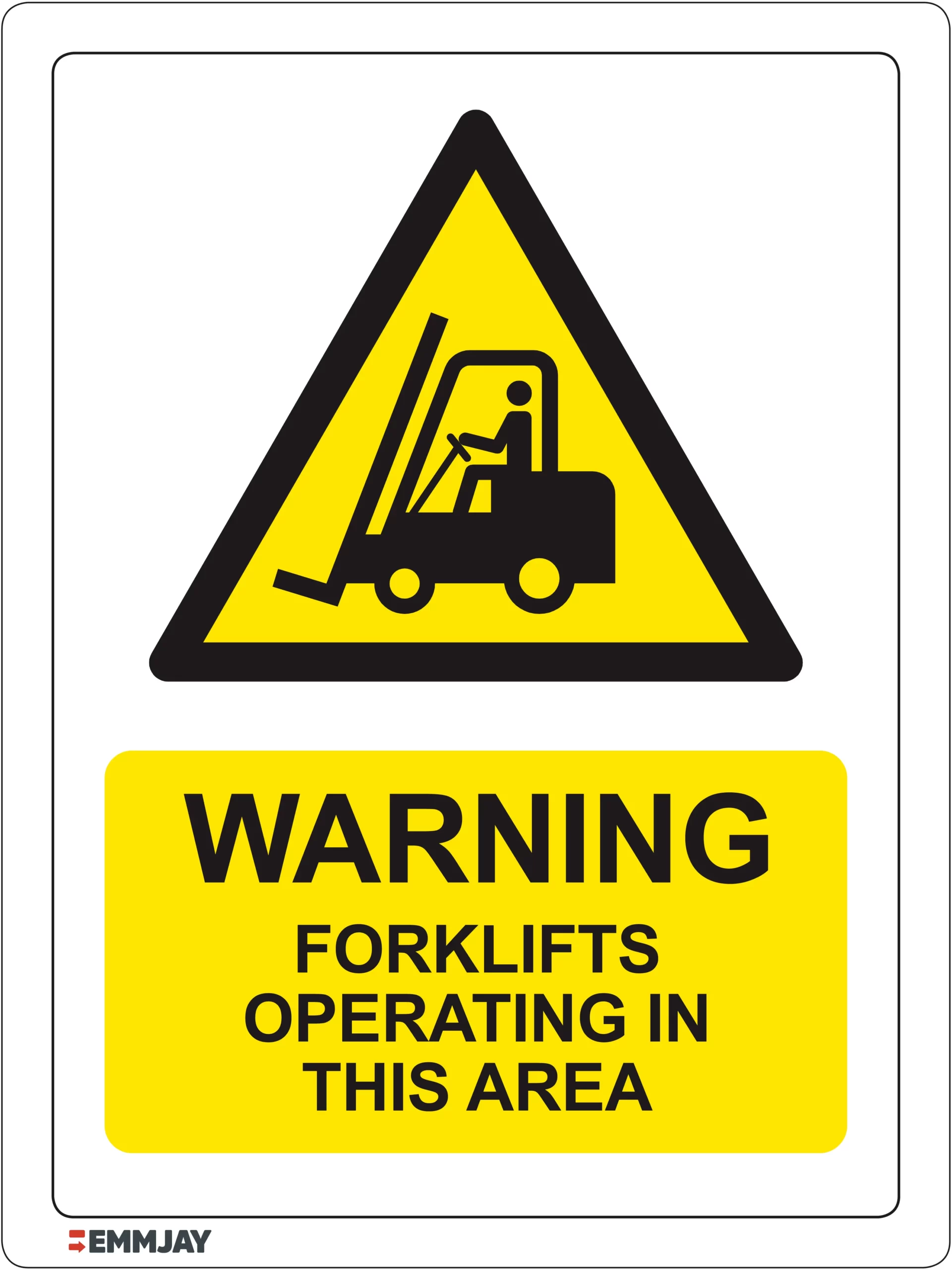 Workplace Safety Signs - Emmjay - Warning - Forklifts operating in this Area Sign