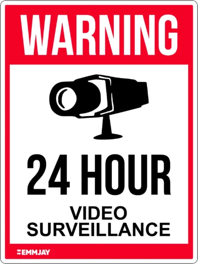 EGL 0712 WARNING – 24 Hr Video Surveillance Sign