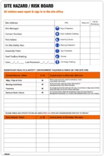HZ002 – Site Hazard/Risk Board