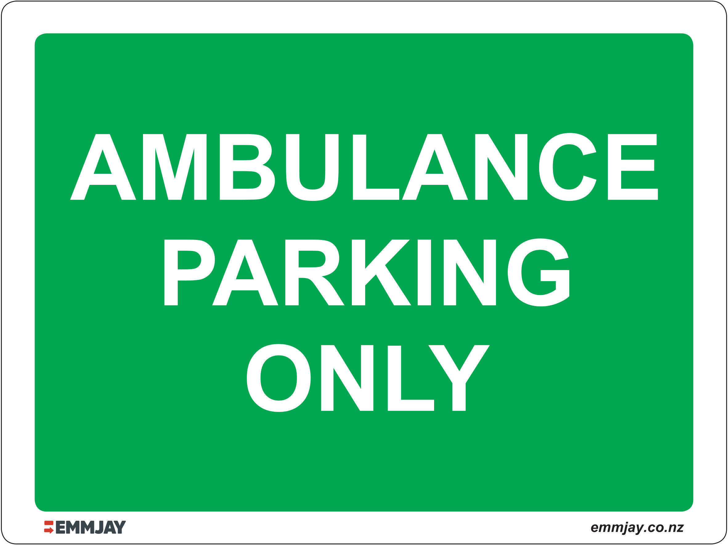 EGL 0164 Information - Ambulance Parking Only Sign - Emmjay