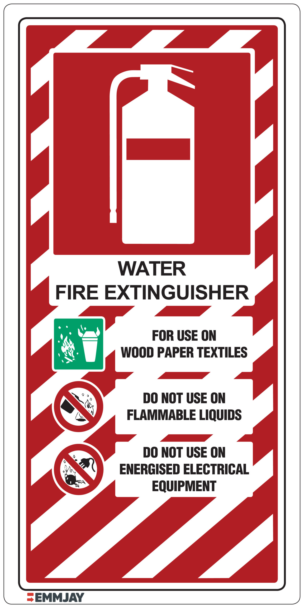 Workplace Safety Signs - Emmjay - Fire Extinguishers - Water Sign
