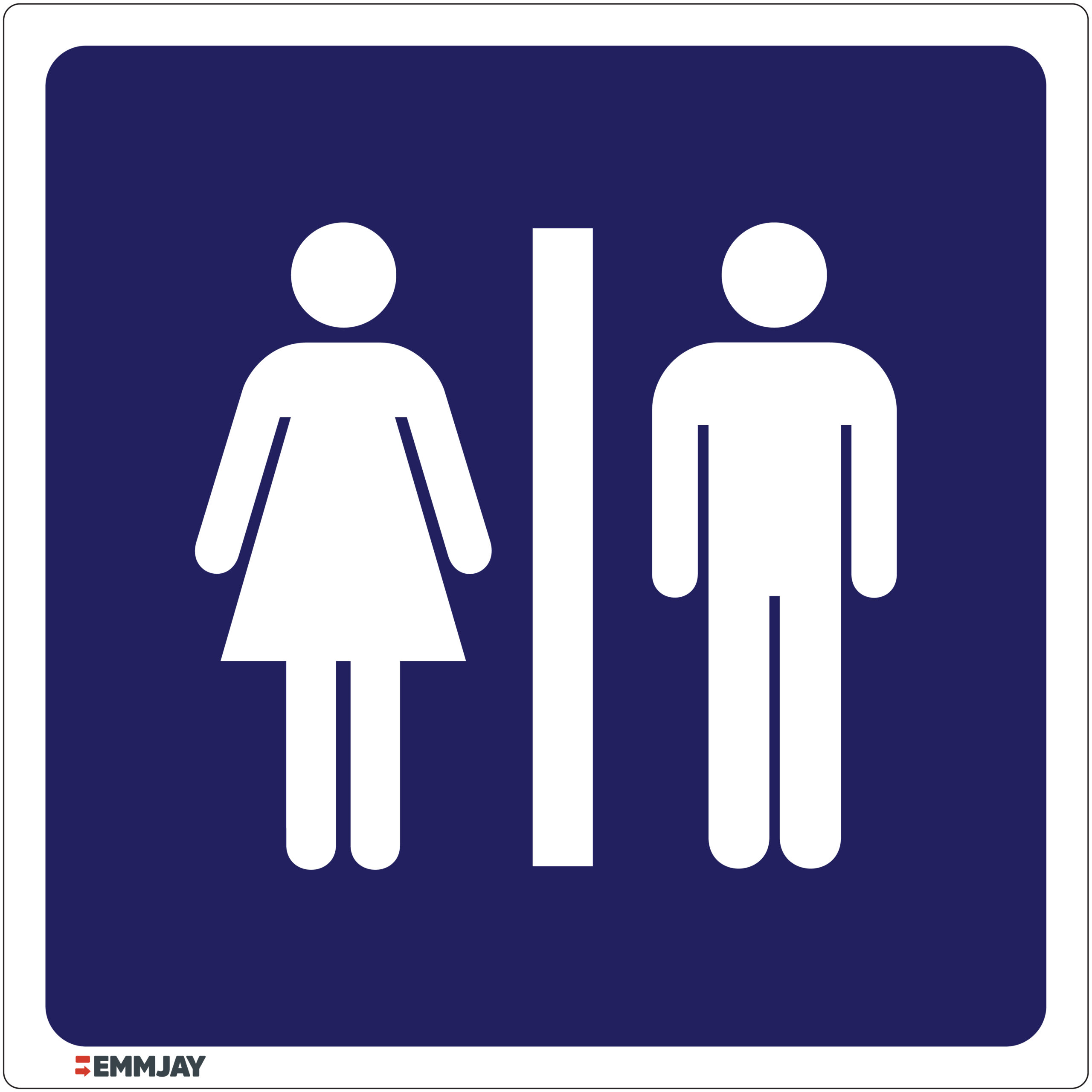 Workplace Safety Signs - Emmjay - Toilet Dames Gentlemen Style 2 Sign