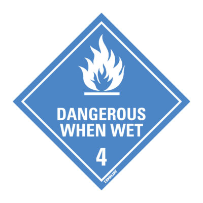 EGL 0217 HAZCHEM – Dangerous When Wet 4 Sign