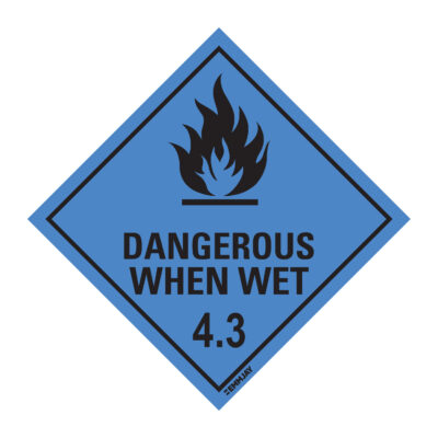 EGL 0218 HAZCHEM – Dangerous When Wet 4.3 Sign