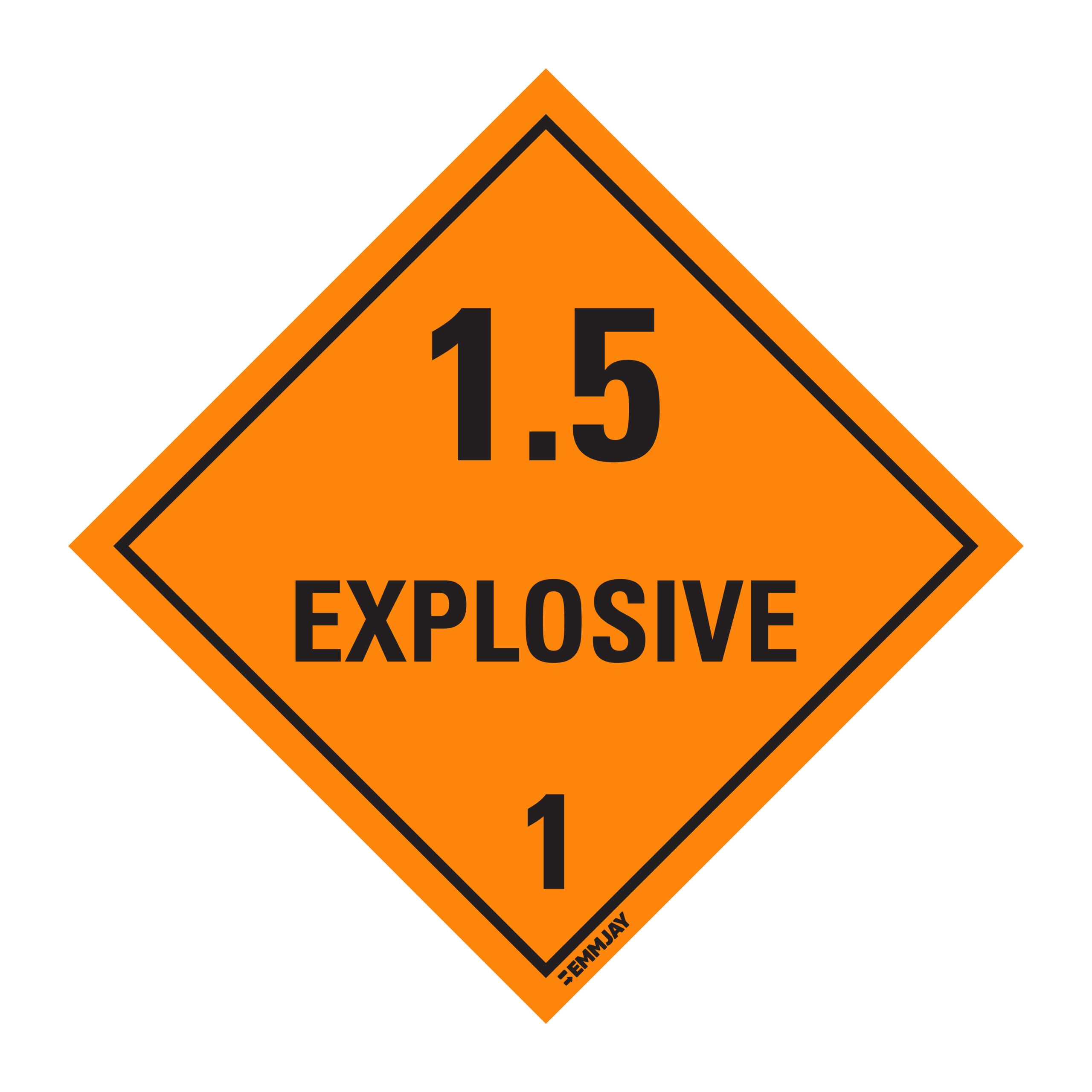 Workpalce Safety Signs - Emmjay - Explosive 1.5 1 Sign
