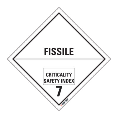 EGL 0230 HAZCHEM – Fissile Critically Safety Index 7 Sign