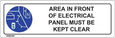 EGL 0300 Mandatory – Area In Front Of Electrical Panel Must Be Kept Clear Sign