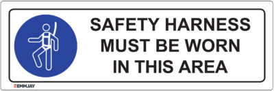 EGL 0313 Mandatory – Safety Harness Must Be Worn In This Area Sign
