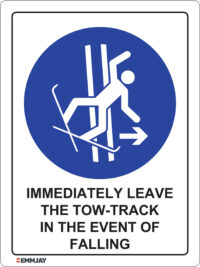 EGL 0348 Mandatory – Immediately Leave the Tow-Track In the Event of Falling Sign