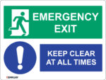 EGL 0471 NOTICE – Emergency Exit Keep Clear at all Times Sign