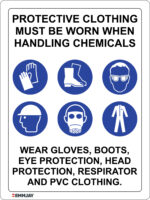 EGL 0472 NOTICE – Protective Clothing Must be Worn When Handling Chemicals Sign