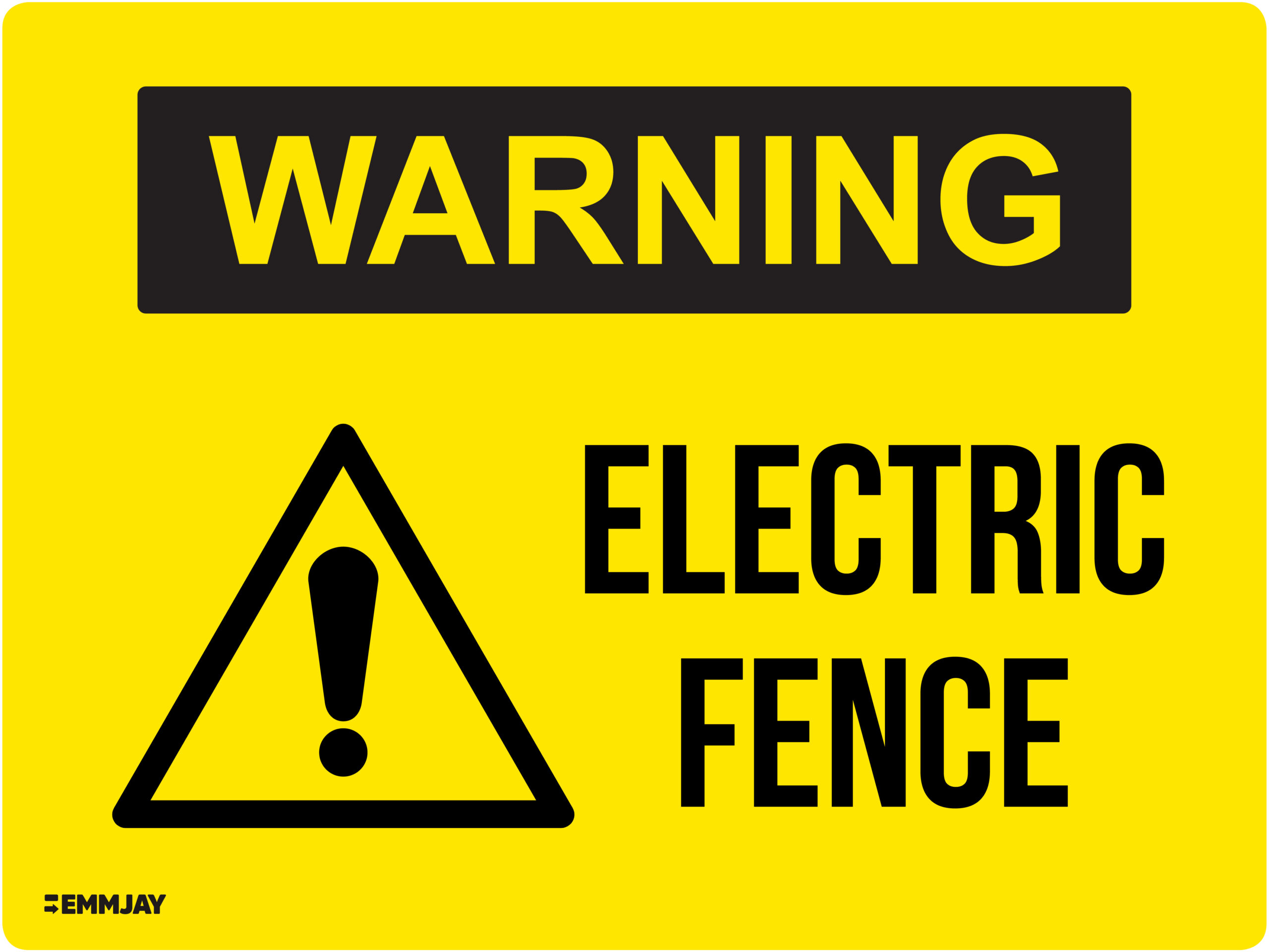 Workpalce Safety Signs - Emmjay - Caution - Electric Fence Sign