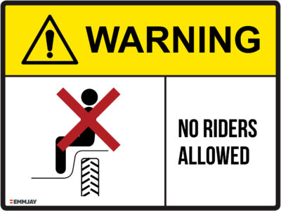EGL 0709 WARNING – No Riders Allowed Sign