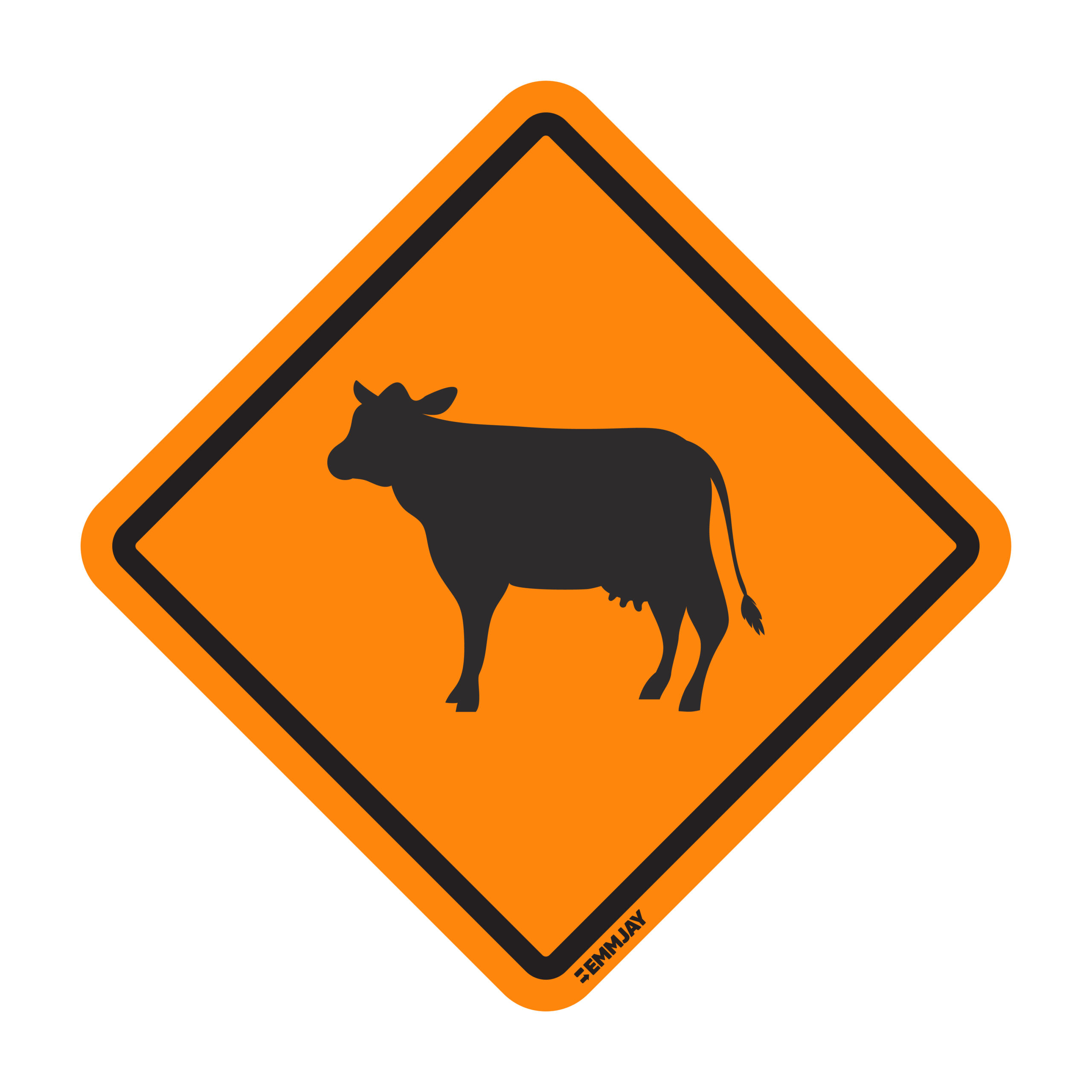 Workpalce Safety Signs - Emmjay - Cattle Triangle Sign