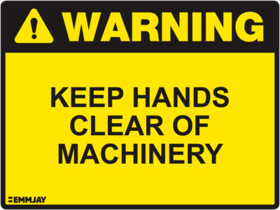 EGL 1016 Warning – Keep Hands Clear of Machinery Sign