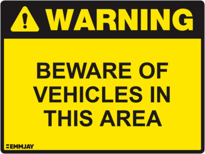 EGL 1017 Warning – Beware Of Vehicles In This Area Sign