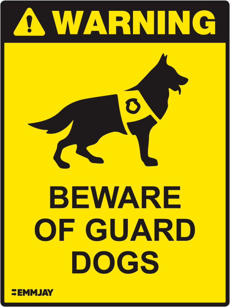 Warning - Beware of Guard Dogs Sign | 1021 - Emmjay Ltd