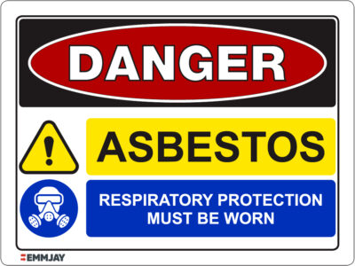 EGL 1056 Danger – Asbestos – Respiratory Protection Must be Worn Sign