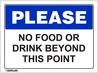 EGL 1065 Please – No Food Or Drink Beyond This Point Sign