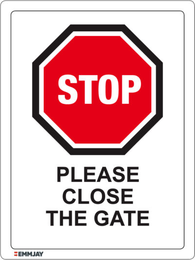 EGL 1070 Stop – Please Close The Gate Sign