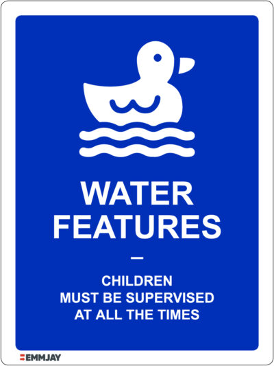 EGL 1074 Water Features – Children Must Be Supervised At All Times Sign