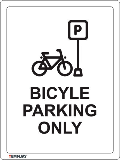 EGL 1106 Bicycle Parking Only Sign – White