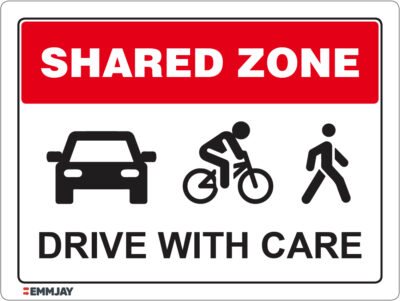 EGL 1118 Shared Zone – Drive With Care Sign