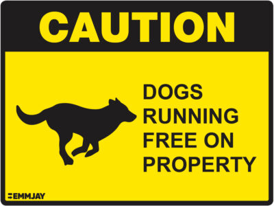 EGL 1126 Caution – Dogs Running Free on Property Sign