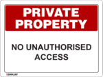 EGL 1127 Private Property – No Unauthorised Access Sign