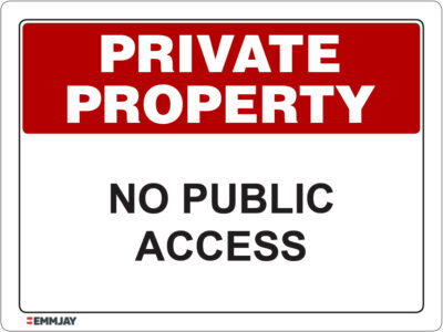 EGL 1128 Private Property – No Public Access Sign