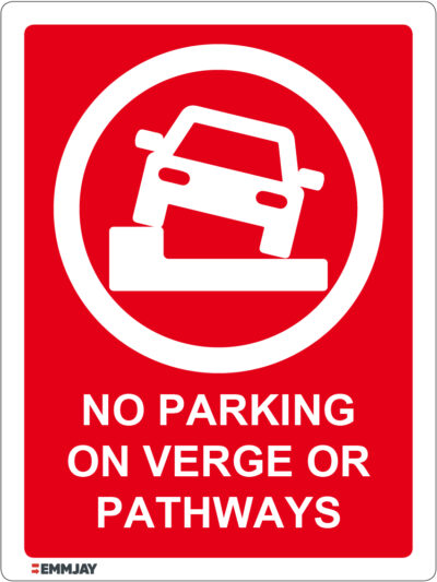 EGL 1132 – No Parking On Verge Or Pathways Red Sign