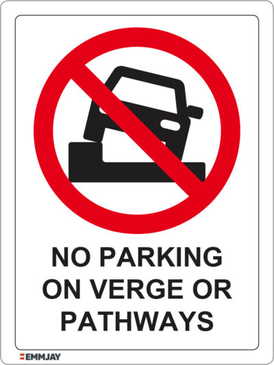 EGL 1133 – No Parking on Verge or Pathways White Sign