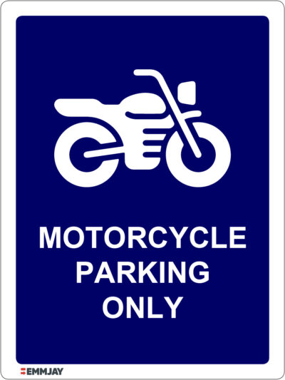 EGL 1137 – Motorcycle Parking Only Blue Vertical Sign