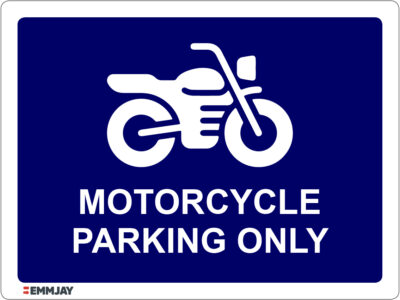 EGL 1139 – Motorcycle Parking Only Blue Horizontal Sign