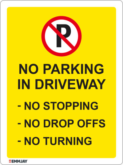 EGL 1151 – No Parking in Driveway Yellow Sign