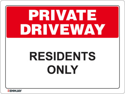 EGL 1155 Private Driveway – Residents Only Sign