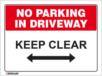 EGL 1161 No Parking In Driveway – Keep Clear Sign