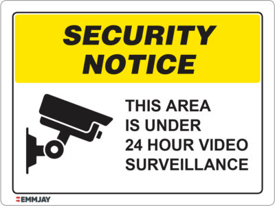 EGL 1163 Security Notice – This Area Is Under 24 Hour Video Surveillance Sign