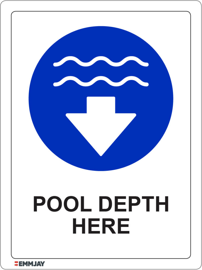 Pool Depth Here Sign | 1182 - Emmjay Ltd