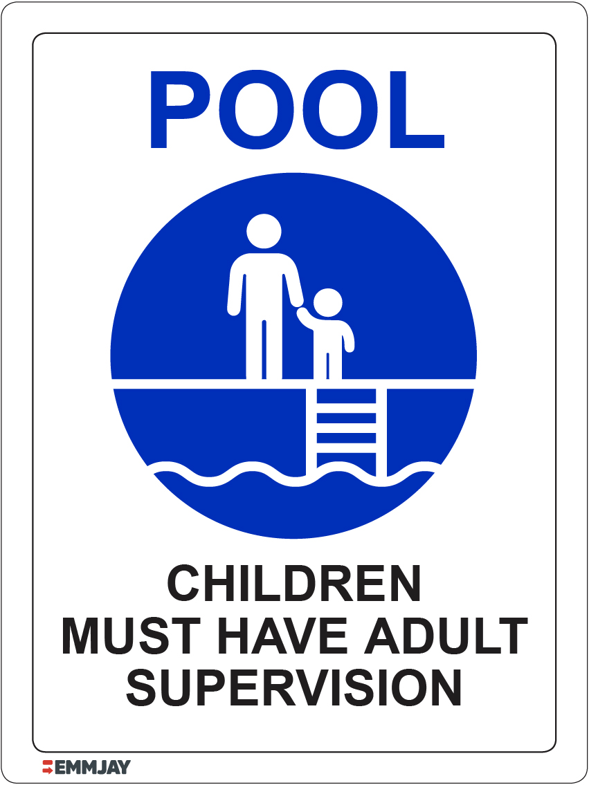 Pool Children must have adult supervision sign