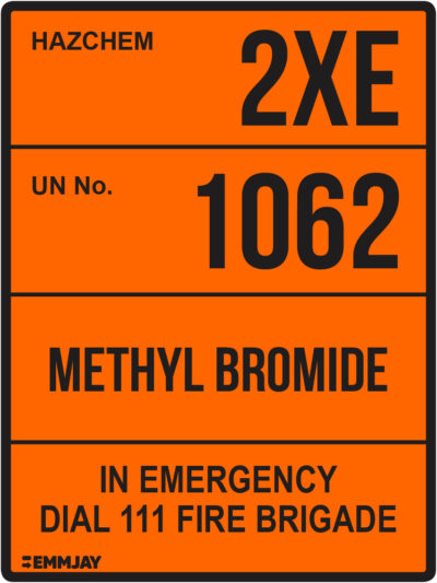 EGL 1196 HAZCHEM – 2xe 1062 Methyl Bromide Sign