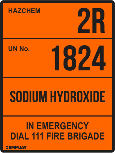 EGL 1197 HAZCHEM – 2r 1824 Sodium Hydroxide Sign