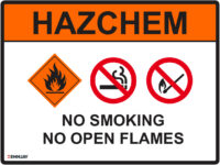EGL 1202 HAZCHEM – No Smoking No Open Flames Sign