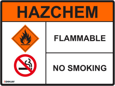 EGL 1203 HAZCHEM – Flammable, No Smoking Sign