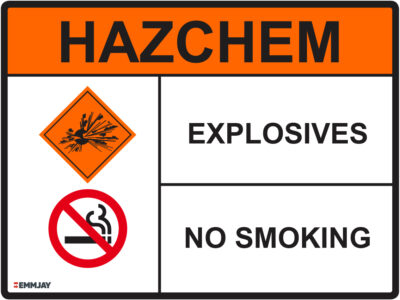 EGL 1204 HAZCHEM – Explosives, No Smoking Sign