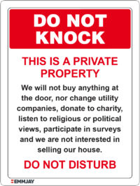 EGL 1217 Do not Knock – This is a Private Property Sign